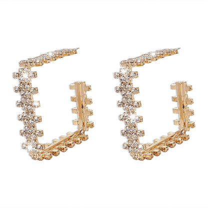 E9841 Internet celebrity earrings female creative exaggerated geometric square earrings niche design sense earrings