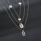 Jewelry Creative Shanghai Style Geometric Necklace Female Simple Coconut Shell Pendant Multilayer Necklace