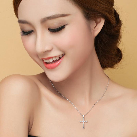 Jewelry Summer Cross Pendant Necklace Female Niche Design Sense Religious Belief Clavicle Chain Accessories