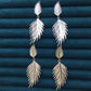 Summer cool geometric double leaf earrings night party exaggerated atmosphere jewelry