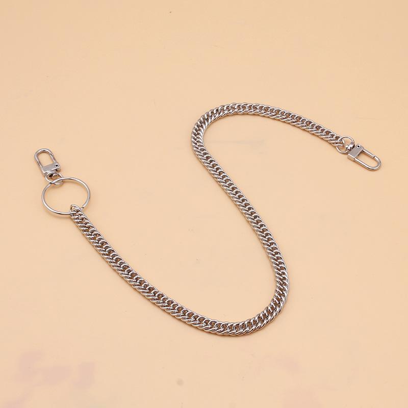 Pants chain ring accessories ins single-layer metal hip-hop retro jeans hanging chain hip-hop men and women accessories trendy