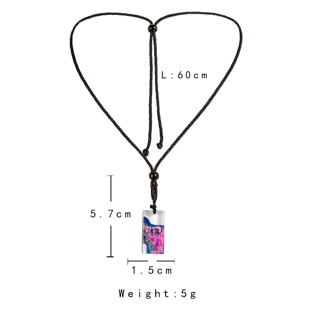 ETSY creative handmade Danxia landform landscape square pendant jellyfish coral seascape resin necklace jewelry