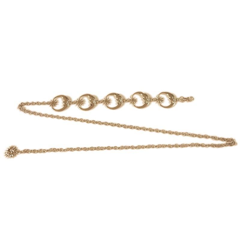 Moon metal waist chain women's sun decoration with dress ins trend simple and versatile chain waist accessories