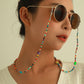 Jewelry colorful flower pattern soft pottery bead glasses chain ladies personality fashion mask non-slip lanyard