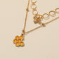 Niche round net creative three-dimensional bee pendant collarbone necklace fashion double layered honeycomb necklace