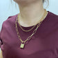 Jewelry Personality Punk Geometric Necklace Sweater Chain Female Simple Lock Shape Versatile Temperament Necklace Female