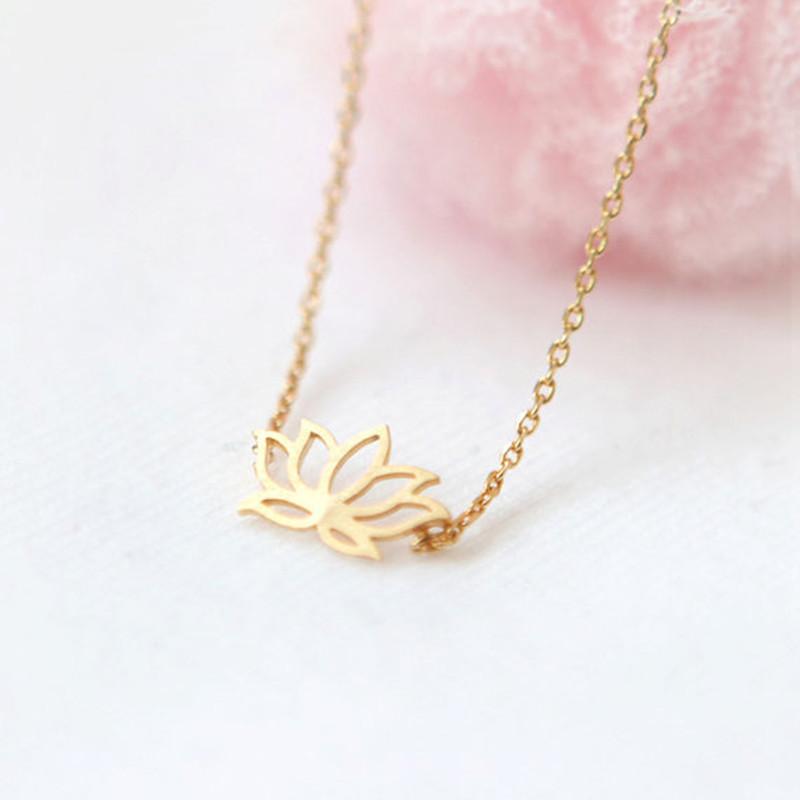 Fashion Jewelry Yoga Accessories Lotus Pendant Necklace