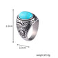 Personality Fashion Hand Jewelry Green Turquoise Temperament Versatile Retro Ring