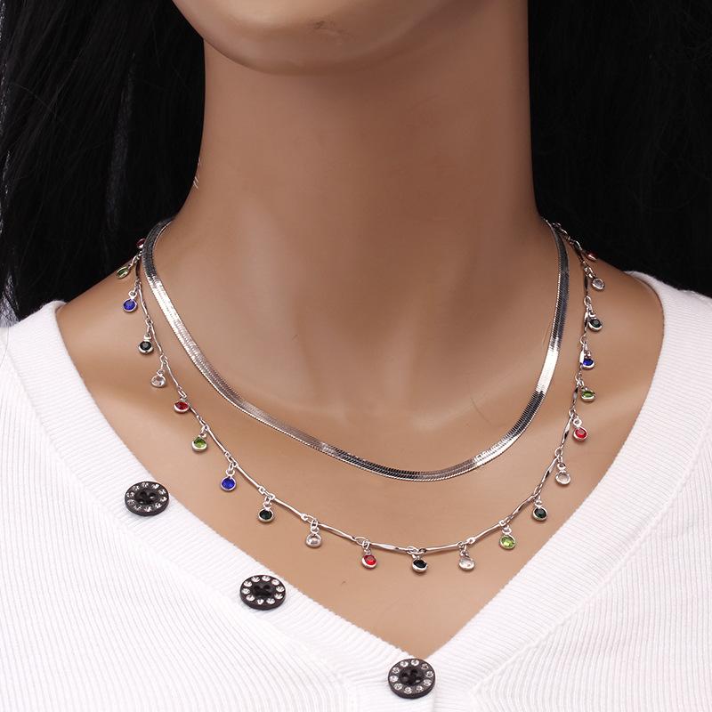 Candy Color Tassel Necklace Necklace Colorful Small Ball Single Layer Necklace Clavicle Chain