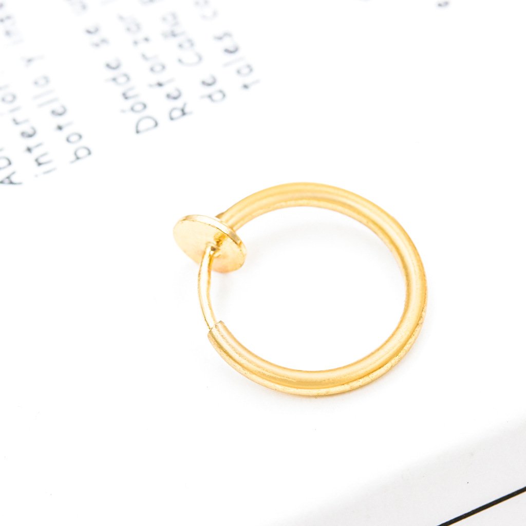 Simple small circle single earring fashion single no ear piercing ear clip nose ring