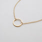 Personality Fashion Ladies Jewelry Simple Empty Circle Geometric Pendant Necklace Exquisite Clavicle Chain