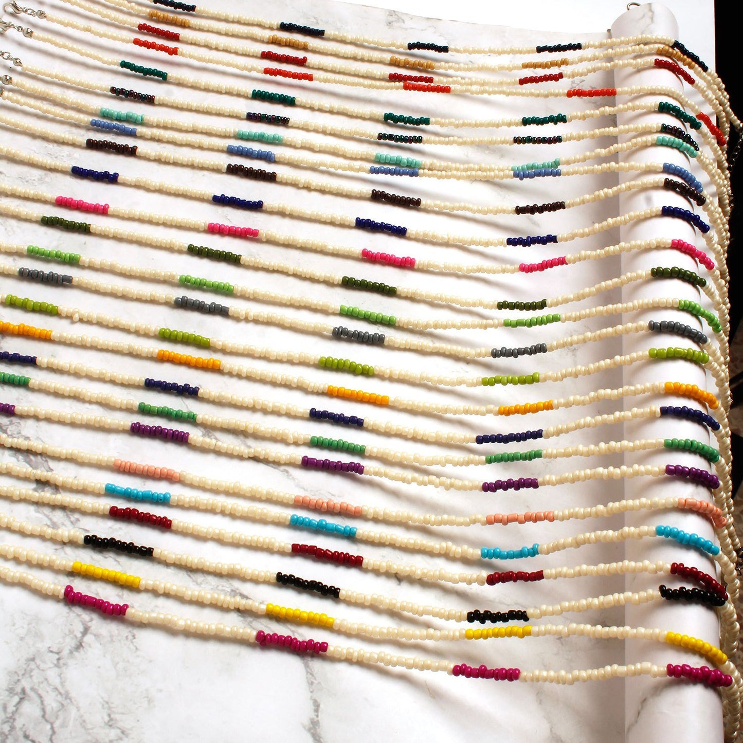 Jewelry fashion hand-threaded short rice bead necklace female bohemian colorful necklace necklace