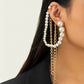 Jewelry Design Metal Tassel Chain Earrings Cold Personality Pearl Sweet Cool Ear Bone Clip