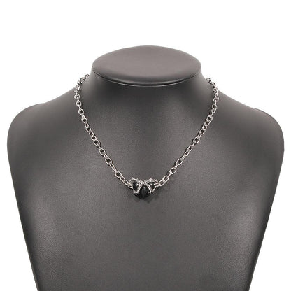 N942 Jewelry Simple Temperament Heart Necklace Metal Texture Resin Fashion Necklace