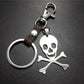 Skull Titanium Steel Pendant Stainless Steel Keychain Leather Waist Hanging Ladies Bag Ornament Men's Jewelry