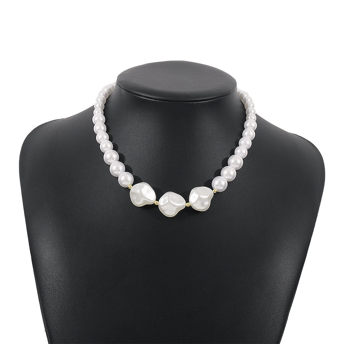 N1266 Irregular Pearl Necklace French Style Light Luxury Fragrance Necklace Atmospheric Short Clavicle Necklace