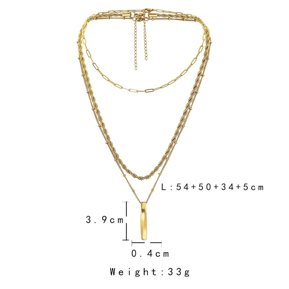 Fashion trend stainless steel one-word multi-layer necklace titanium steel ins sexy temperament elegant clavicle chain