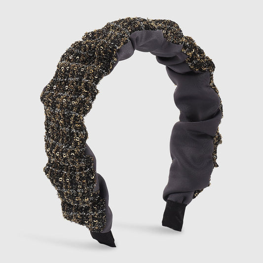 F5125 Creative Large Intestine Fold Headband Autumn and Winter Series Braided Contrasting Color Fabric Fashion Geometric Headband