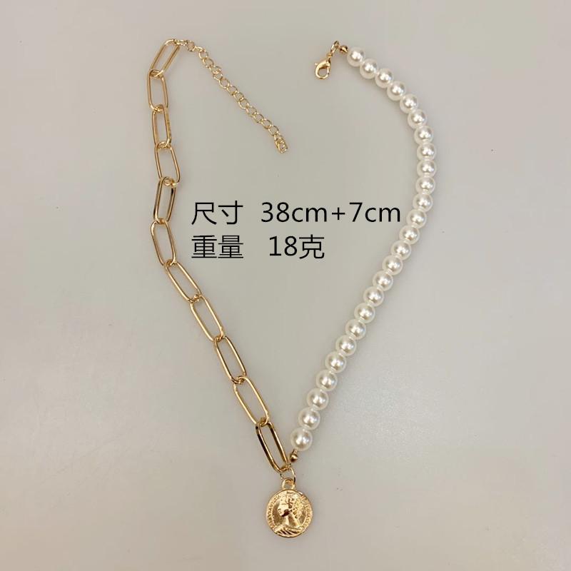 Jewelry Fashion Temperament Pearl Lock Necklace Pendant Earrings Net Red Simple Clavicle Chain Necklace