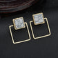 Fashion Simple Geometric Stud Earrings Women Marble Pattern Turquoise Earrings Earrings