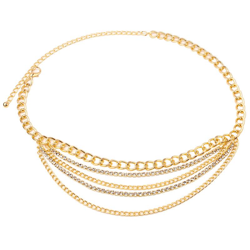 Jewelry exaggerated sexy ball pendant body chain personality retro versatile multi-layer diamond-encrusted waist chain