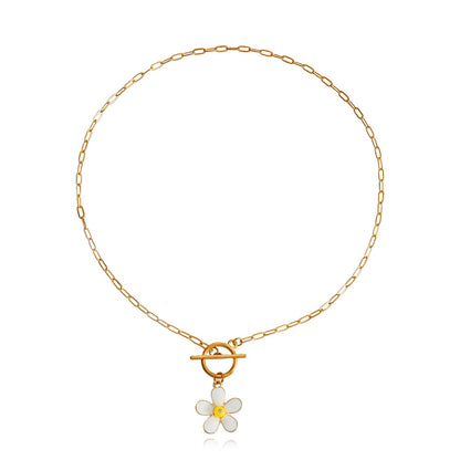 JewelrySimple FlowersFresh and SweetClavicle Chain NecklaceNortheast VersatileLight LuxuryNatural Necklace