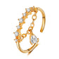 Small fresh zircon pendant ring beautiful diamond open joint ring female sweet gourmet finger ring