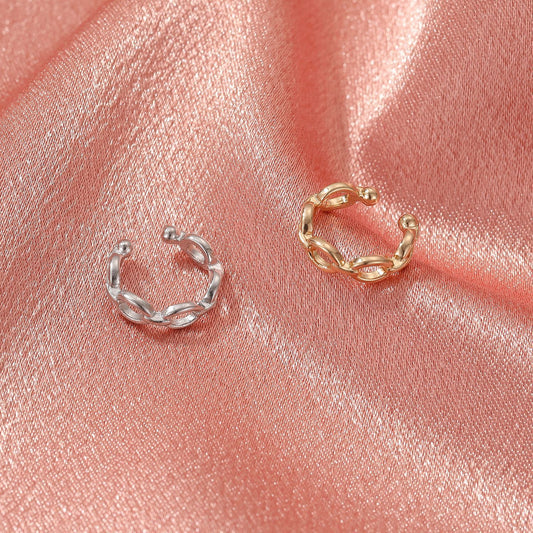 Fashion personality geometric hollow chain no hole ear clip retro simple creative irregular earrings for women