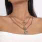 N1746 Multilayer Exaggerated Necklace Devil's Eye Micro-inlaid Rhinestone Resin Personality Creative Necklace