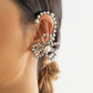 Jewelry design sense creative pearl flower earrings simple metal round beads without ear piercing earrings for women
