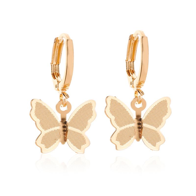 Fashion Earrings Sweet Frosted Butterfly Earrings Earrings Women's Sweet Versatile Simple Earrings