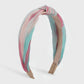 F4562 Literary retro tie-dye press pleated headband French fabric knotted sweet color contrast geometric headband female
