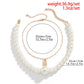 Jewelry Exaggerated Imitation Pearl Beaded Double Layer Necklace Female Retro Lock Chain Stacked Necklace