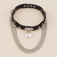 N1697 Punk Hip Hop Necklace Gothic Exaggerated Leather Necklace Love Lock Chain Personality Necklace