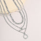 Jewelry personality multi-layer snake bone chain mix and match round necklace retro multi-layer geometric ring necklace
