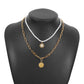 N889 Jewelry Temperament Elegant Pearl Multi-layer Necklace Micro-inlaid Portrait Fashion Stacked Necklace Women
