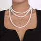 N1475 French light luxury romantic rose necklace imitation pearl stacked with personality temperament lady collarbone necklace