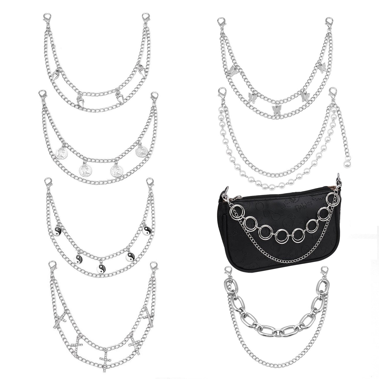 Jewelry Fashion Trend Bag Chain Versatile Bag Shoulder Strap Metal Single Shoulder Strap Bag Accessories