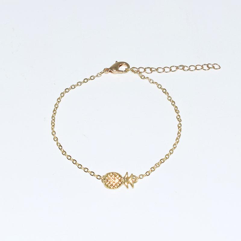 Creative Pineapple Bracelet Female Fruit Hand Jewelry Anklet Jewelry Plating Gold Silver Set