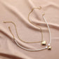 Fashion Simple Double Love Necklace Millet Beads Beaded Chain Pearl Necklace Clavicle Chain Women