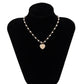 Jewelry sweet cool color animal single-layer necklace simple imitation pearl handmade bear heart-shaped necklace