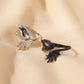 Angel devil ring gothic pterosaur open ring couple pair ring black tail ring dark trend jewelry