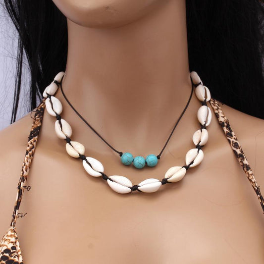 Creative Natural Handwoven Shell Necklace Fashion Simple Ethnic Beach Clavicle Chain Popular Jewelry