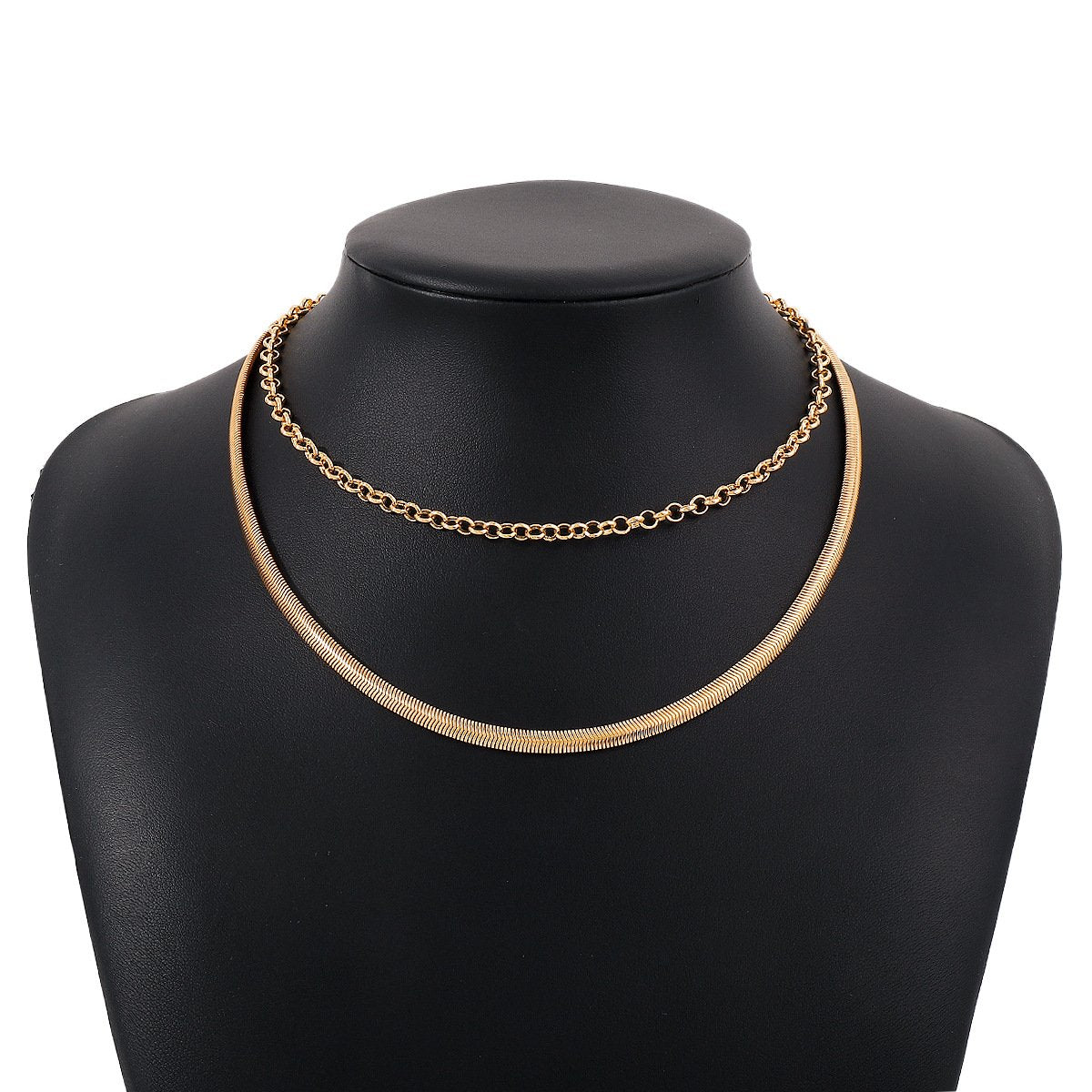 N1755 Jewelry Metal Texture Simple Snake Bone Chain Necklace Personality Trendy Sweet Cool Necklace