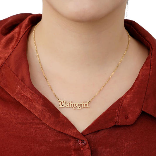 Fashion Items Jewelry Versatile Stainless Steel Pendant Cut Gold Alphabet Necklace
