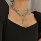 Jewelry punk thick chain diamond-studded Cuban chain necklace hip-hop personality lock pendant necklace female