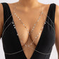 Jewelry Sexy Sequin Tassel Chest Chain Clothes Chain Female Simple Cross Chain Hollow Body Chain