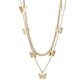 ins three-dimensional iron butterfly necklace fashion multi-layer chain necklace accessories