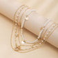 Jewelry Double Stacked Cross Chain Necklace Mix and Match Multiple Imitation Pearl Sequin Tassel Necklace