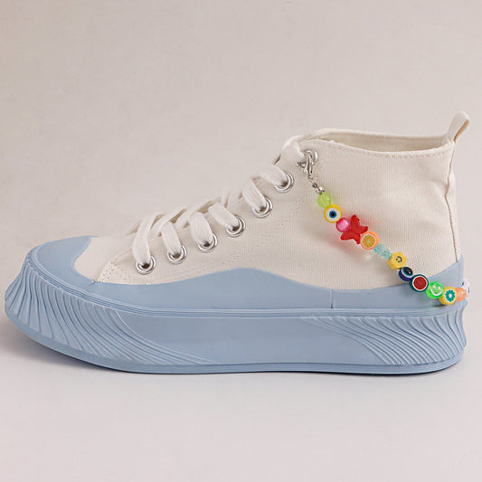 Soft pottery fruit ins letter shoe chain jewelry metal shoe chain canvas shoe decoration